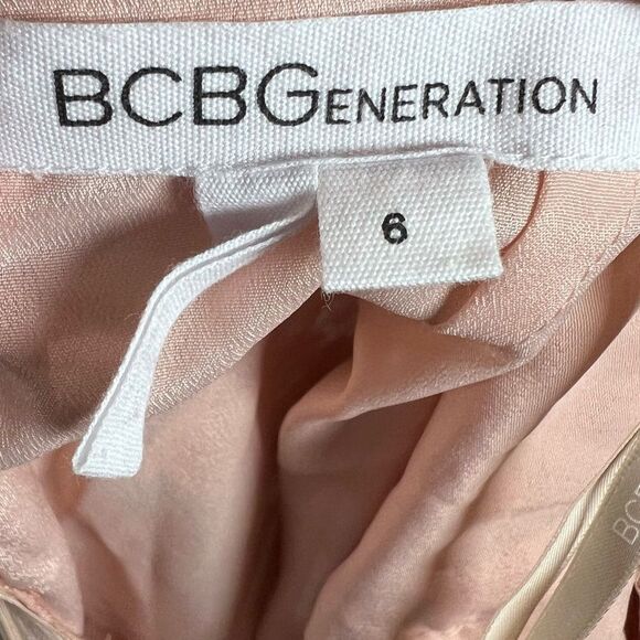 BCBGeneration peachy pink blush lace floral backless dress size 6 - Picture 8 of 9